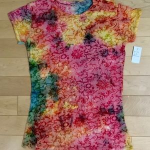 Ladies Rainbow Stripe Burnout T-shirts